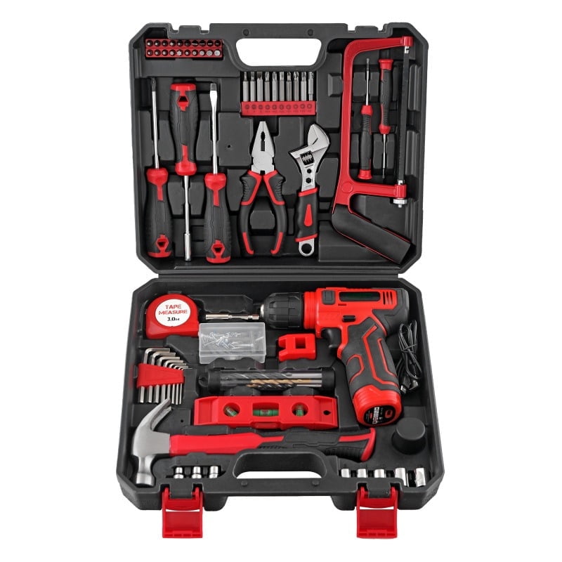 Tool Set - Tool Kit With 8V Cordless Drill, 129 Piece Tool Box With Drill, Home Tool Kits For Men & Women, Hand Drill Set