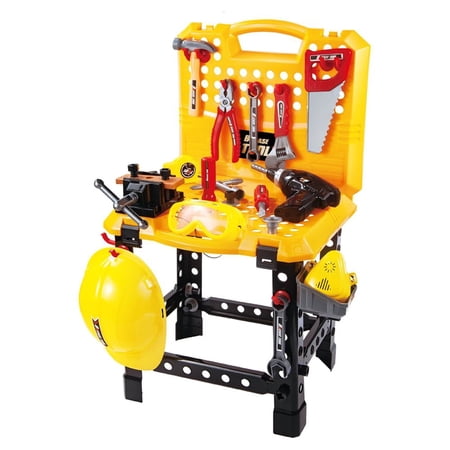 Tool Set for Kids 100 Pcs Workbench Yellow for Toddlers Plastic +3 Age Mundo Toys