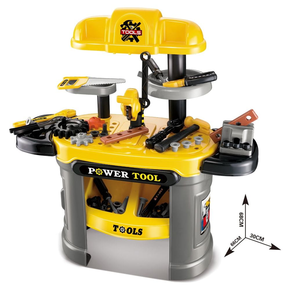 MUNDO TOYS Tool Set for Kids Yellow Workbench for Kids Tool Bench Ideal Boys Girls Age +3.