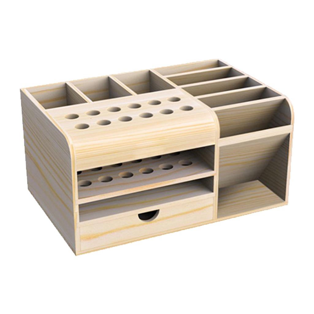 Tool Stand Holder Box Compartment Storage Cellphone Screwdrivers Wooden ...