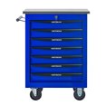 thumbnail image 1 of Tool Storage Cabinet 7 Drawers Multifunctional Tool Cart with Wheels,Metal Rolling Tool Cart Storage for Garage Workshop Warehouse Repair Shop--With Stainless Steel Roof- BLACK&BLUE,Tool Cabinet, 1 of 18