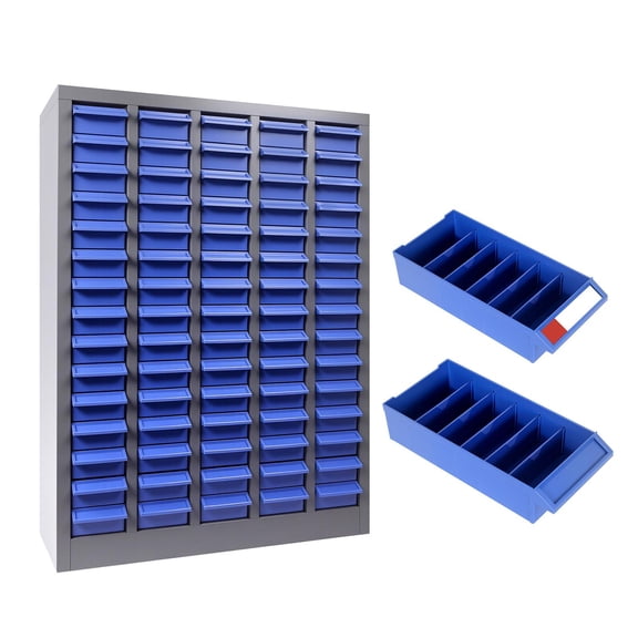 Tool Storage Cabinet 75 Drawers Steel Bolt Bins, Heavy Duty Bolt and Nut Organizer with ABS Material, Alloy Steel Frame for Small Items in Garages, Workshops
