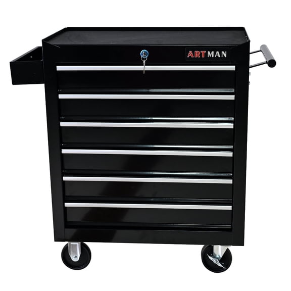 Tool Storage Cabinet Rolling Tool Chest, 6 Drawer Tool Box with Wheels, Heavy Duty Industrial Service Cart Storage Organizer with Locking System, Rolling Tool Box Organizer Tool Case for Garage, Repa