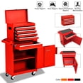 thumbnail image 1 of Tool Storage Cabinet&Tool Chest,Tool Cabinet with 4 Wheels,Tool Chest with 5 Drawers,Large Capacity Removable Toolbox with Lock for Garage and Warehouse-Red, 1 of 7