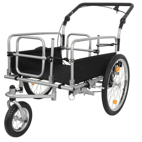 Tool Storage Cart 3-in-1 Heavy-Duty Bike Cargo Trailer – E-Bike Compatible Steel Frame, 110lb Capacity, Convertible Stroller & Pull Cart w/Suspension, 20" Wheels & Accessories,Rolling Tool Cart