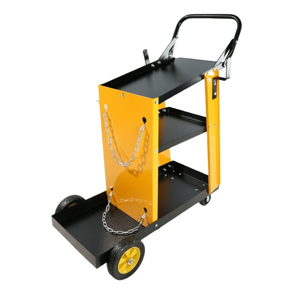 Tool Storage Cart Multi Function 3 tier Welding Cart. gas bottle and accessory storage.Welding Heavy Duty Cart for Tig Mig Welder and Plasma Cutter with Upgrade Handles and Increase Storage Space
