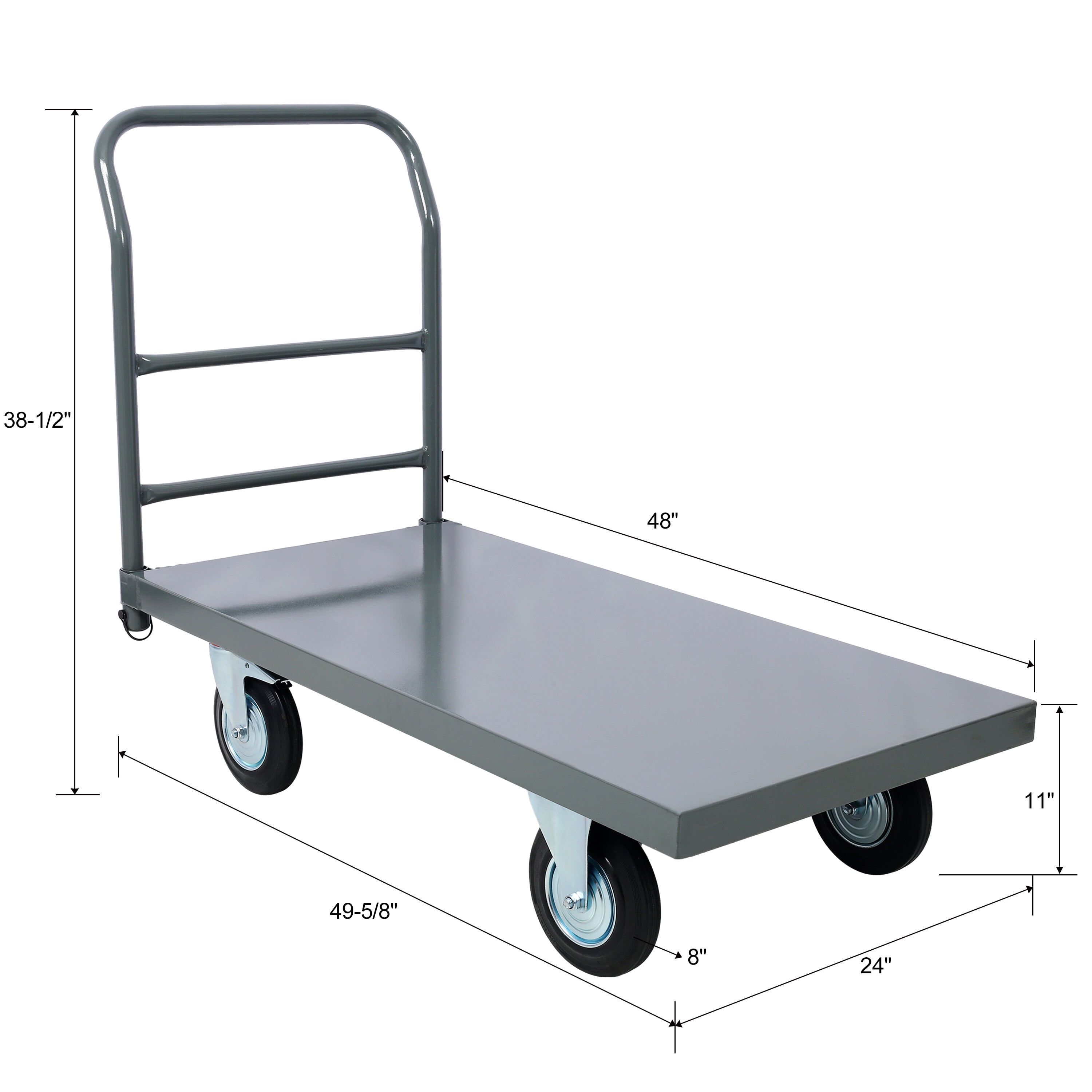 Tool Storage Cart Platform Truck Industrial Flat Dolly Cart with Wheels - Heavy Duty 24 x 48 Cart - 2000lb Capacity Flatbed Hand TruckSteel Smooth Deck Platform Truck 24 In. x 48 In. 2000 Lb. Capacit