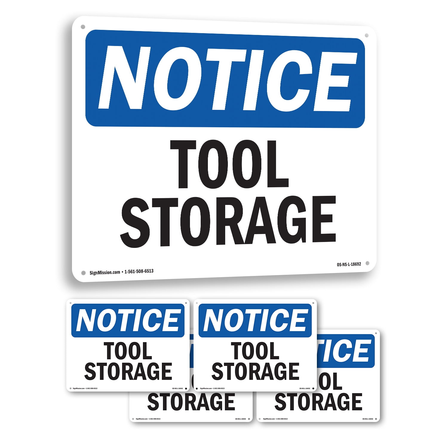 Tool Storage OSHA Notice Aluminum Sign 10 Inch x 7 Inch - 5 Pack ...