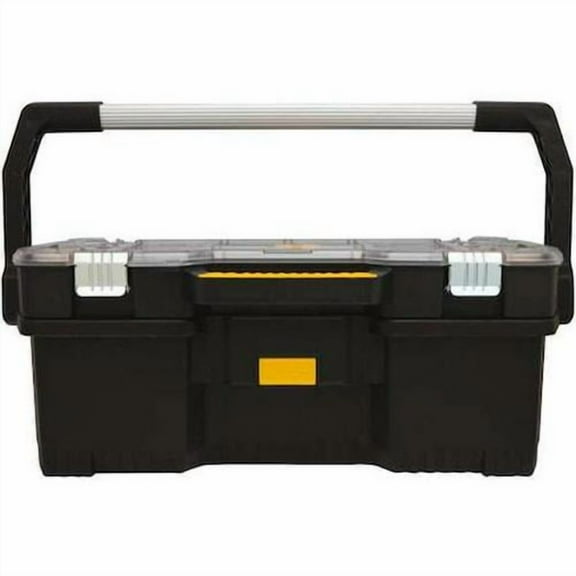 Dewalt Tool Tote With Organizer, Plastic, Black, 24 in W x 12-3/4 in D x 11-1/4 in H