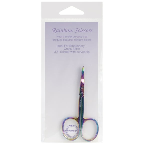 Tool Tron Curved Tip Scissors 3.5"-Rainbow