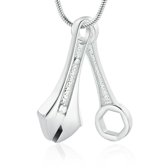 Tool Wrench Urn Necklace for Ashes for Men Stainless Steel Spanner Ashes Keepsake Memorial Cremation Jewelry
