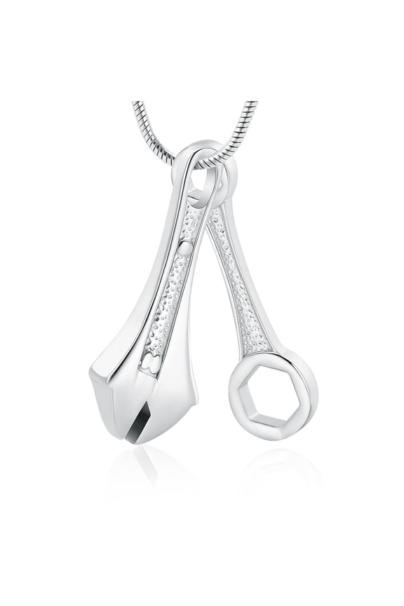 Tool Wrench Urn Necklace for Ashes for Men Stainless Steel Spanner Ashes Keepsake Memorial Cremation Jewelry