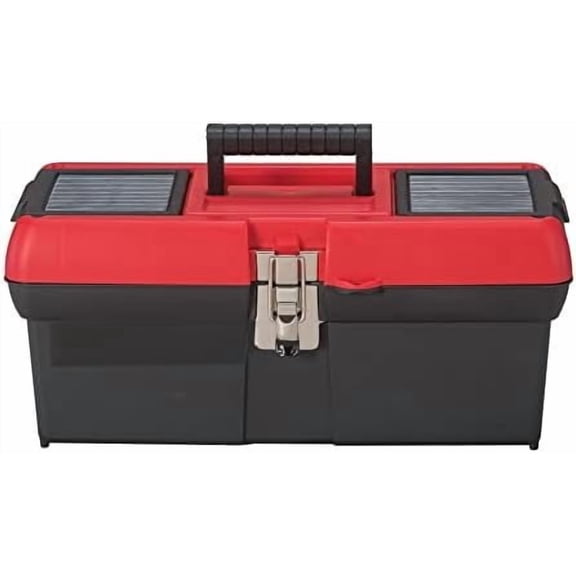 Tool box, lockable, 16-inch, red/black