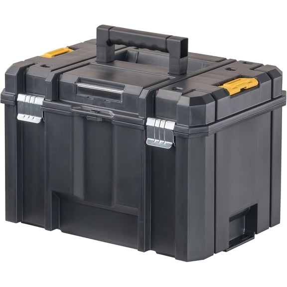 Tool box, oversized design, equipped with detachable tray, easy to access tools, waterproof and dustproof