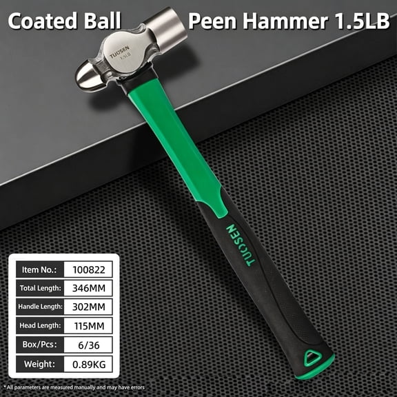 Tool construction hammer 1.5P household hammer small hammer nipple hammer 45 steel hand hammer 2P round head hammer -100822, 1.5P plastic coated round head hammer