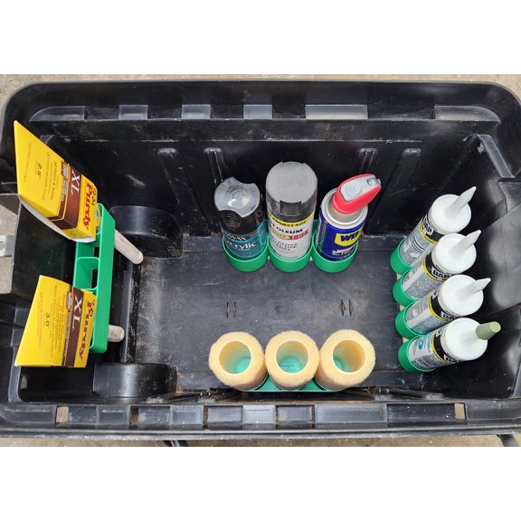 Tool storage insert for rolling tote container, Black universal painter organization