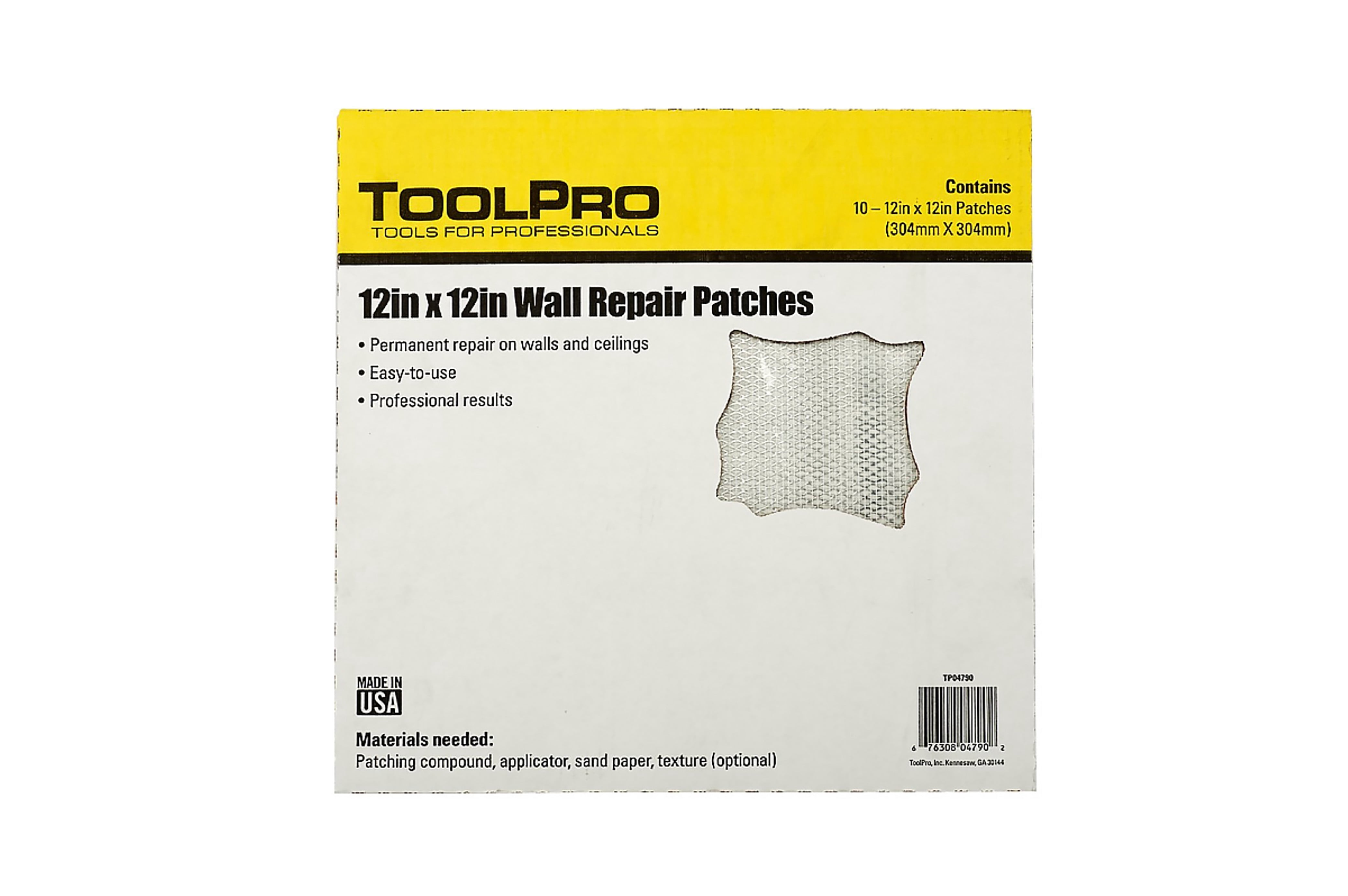 ToolPro 12 x 12 Inch Drywall Repair Patch Kit, 10 Piece - Walmart.com