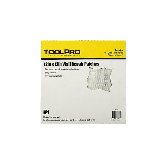 ToolPro 12 x 12 Inch Drywall Repair Patch Kit, 10 Piece