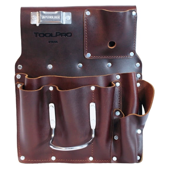 ToolPro Drywall Hanging Pouch Left Hand 8 Pocket Oil Tanned