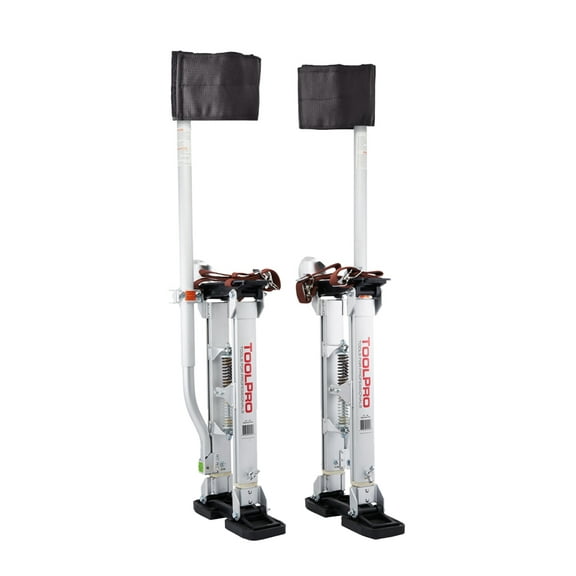ToolPro Adjustable Aluminum Drywall Stilts - Aluminum - 18 in. to 30 in.