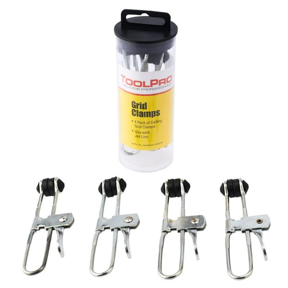 ToolPro Lever Action Grid Clamps (4 Pack) - Perfect for Suspended Ceilings, Tile Alignment, & Leveling Lines
