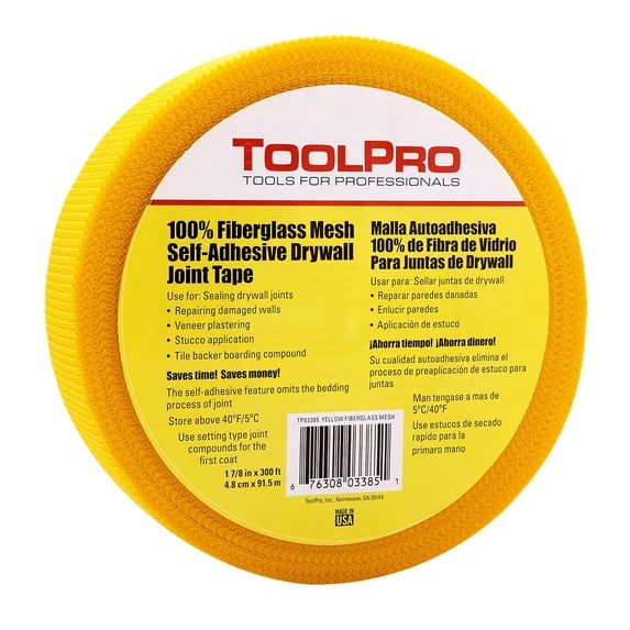 ToolPro Yellow Mesh Self-Adhesive Joint Tape - 1-7/8 in. x 300 ft.