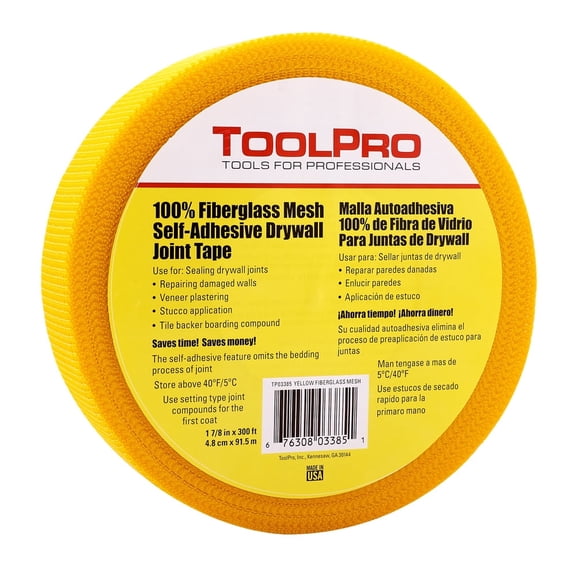 ToolPro Yellow Mesh Self-Adhesive Joint Tape - 1-7/8 in. x 300 ft.