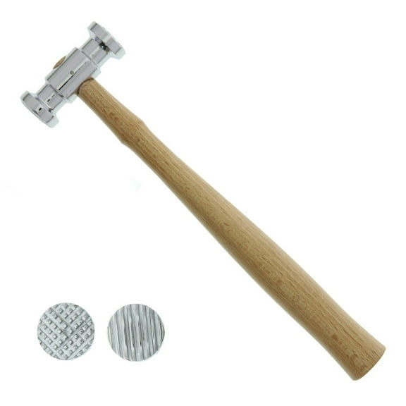 ToolTreaux 16oz Texturizing Dual Face Jewelry Hammer Wooden Handle 10.25 In
