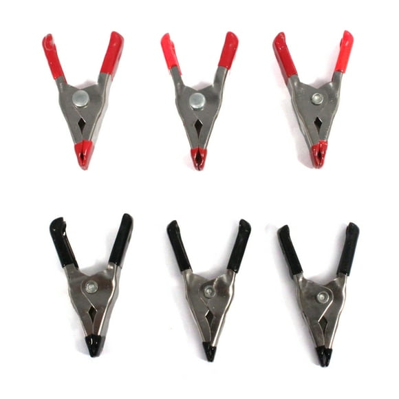 ToolTreaux 2 Inch Metal Spring Heavy Duty Clamps Set Rubber Tipped Grip 6pc