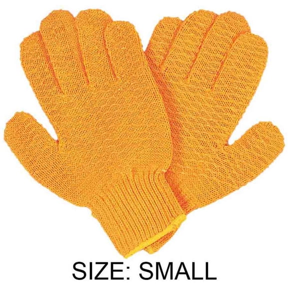 ToolUSA (12 Pairs) Small Orange Cotton Reversible Work Gloves | PVC Webbed Grip | Snug Fit & Comfort