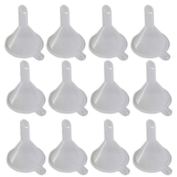 ToolUSA 12 Pc Mini PE Funnel | 1.5" (3.8 cm) Length | 1" (2.5 cm) Diameter | Precision Made | Ideal for Labs & Fluid Transfers | Great For Lab Work, Arts, Crafts, Avoiding Spills
