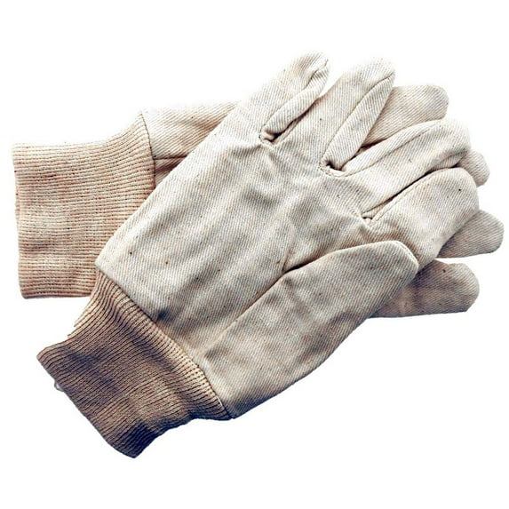 ToolUSA 12 oz Men's Cotton Canvas Gloves | Natural Color | Size Small | Knit Wrist for Optimal Fit | Ideal for Gardening and Warehouse Tasks
