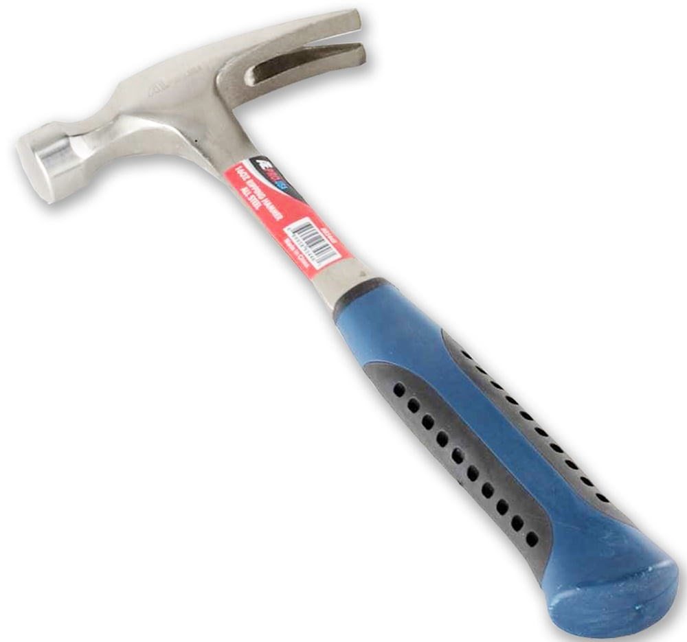 ToolUSA 13.25" (33.7 cm) Ripping Claw Hammer | 16 oz Weight | Straight Claw Design | Rubberized Comfort Grip Handle | Perfect for Carpentry & Demolition
