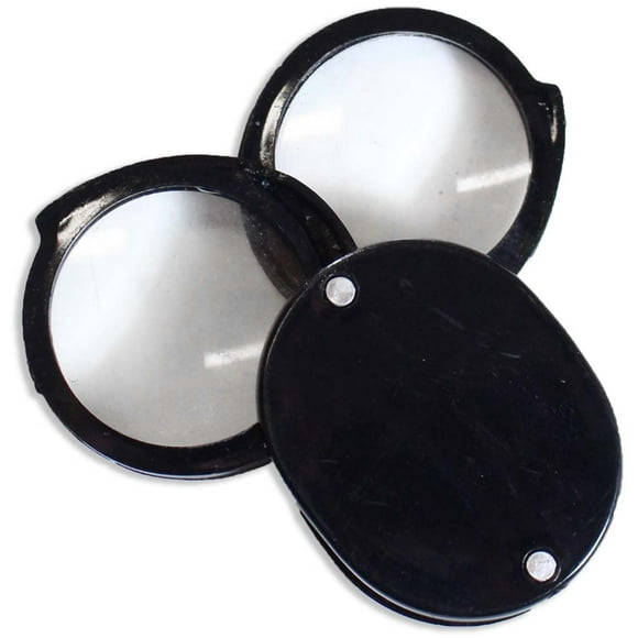 ToolUSA (2 Pack) 1.5" (3.8 cm) Double Lens Loupes | Dual 5X Magnification, Combine for 10X | Swivel Design with Protective Case | Pocket Convenience