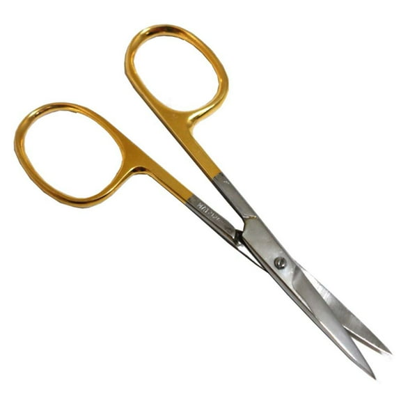 ToolUSA (2 Pack) 3.5" (8.9 cm) Gold Plated Stainless Steel Cuticle Scissors | Ergonomic Large Finger Hole Design | Precision Straight Blades | Essential Manicure & Pedicure Tool