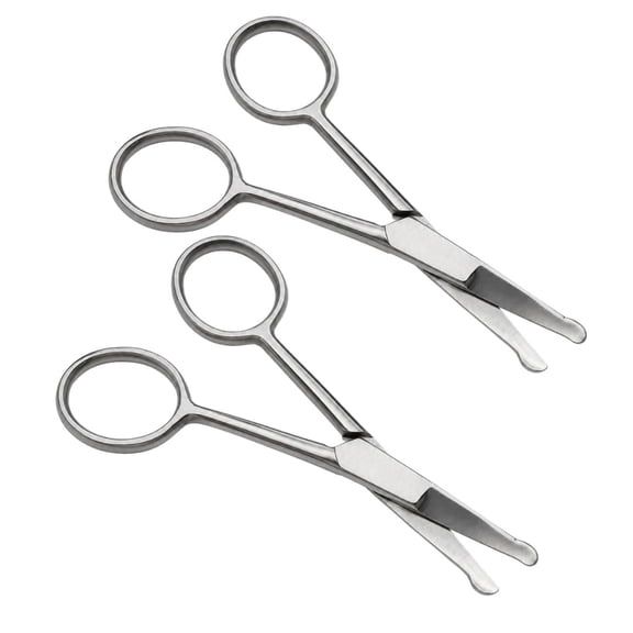 ToolUSA 2 Pack 4.5" 11.4 cm Straight Ball-end Scissors Safety-First Design Stainless Steel Clean & Precise Cut