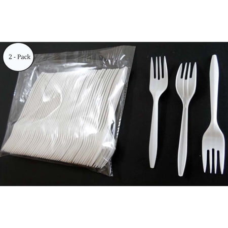 ToolUSA (2 Pack) 50 Piece 5.75" (14.6 cm) Disposable Fork Set | Perfect for Picnics, Parties, & Quick Service | Easy Cleanup Cutlery