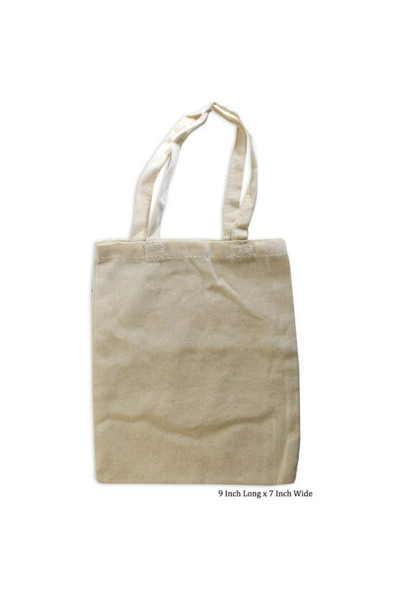 (2 Pack) 9" (22.9 cm) Natural Cotton Tote Bag | Versatile Crafting & Gifting | Reusable Grocery Bag