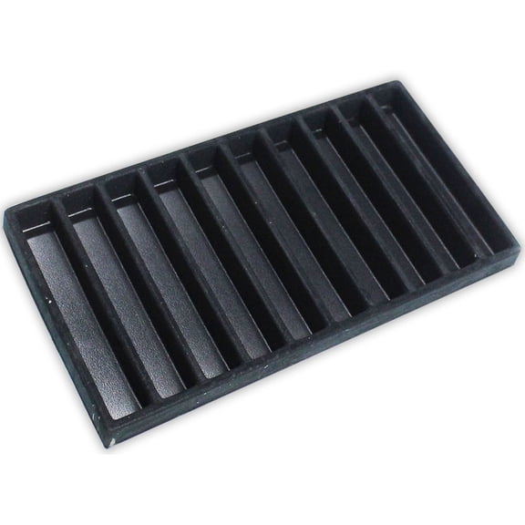 ToolUSA (2 Pack) Black Flocked Plastic Tray Insert | 10 Compartments | 1" (3.2 cm) x 7" (17.8 cm) Each | Ideal for Jewelry & Collectibles Display