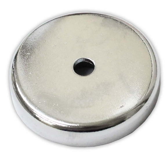 ToolUSA (2 Pack) Disc Shaped Magnet | 1.5" (3.8 cm) Diameter Each | Central Hole Design | 8 lb (3.6 kg) Capacity | Chrome Encased | Ideal for Tools & Hanging