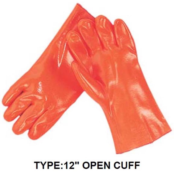 ToolUSA (2 Pairs) Men's XL 12" (30.5 cm) PVC Waterproof Gloves | Cotton-Fleece Lined | Mid-Arm Protection | Open Cuff