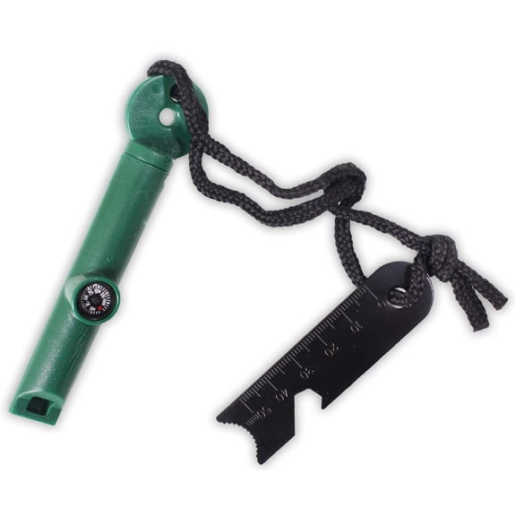 ToolUSA 2-Piece Combination Fire Starter | Multi-Function Outdoor Tool | Compass, Whistle, Hex Wrench & Lanyard | Essential for Camping, Hiking & Emergencies