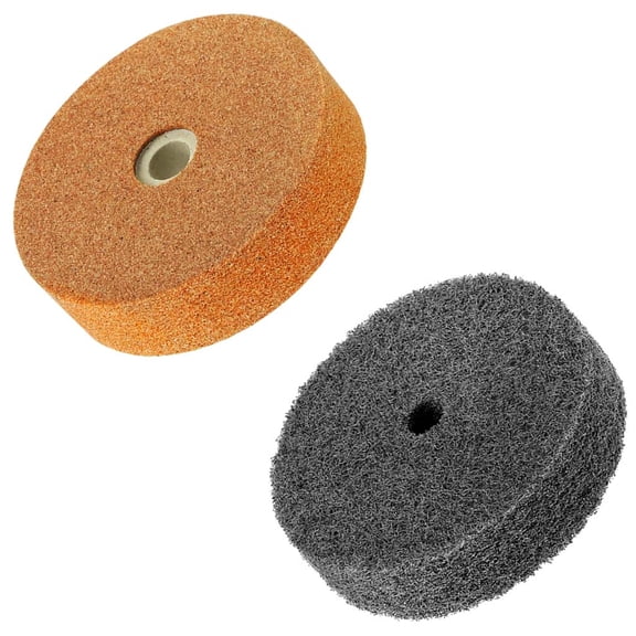 ToolUSA 2 Piece Grinding Wheel Set | 3" (7.6 cm) Diameter | Resin-Bonded Aluminum Oxide | For Mini Benches | Versatile Metalwork & Polishing