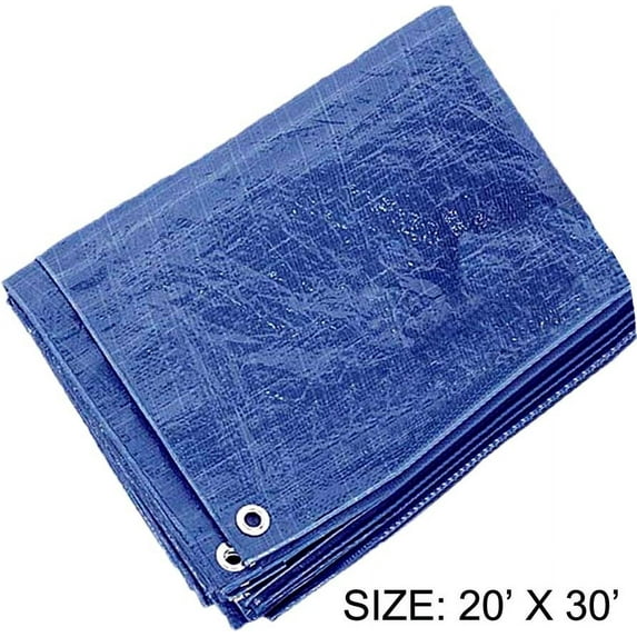 ToolUSA 20x30 Foot Multipurpose Waterproof Blue Tarp, 70 GSM - TB2030