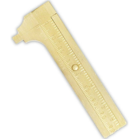 ToolUSA 3" (80mm) Brass Mini Pocket Caliper | Dual Measurement: SAE & Metric | Compact & Durable | Includes Protective Sleeve