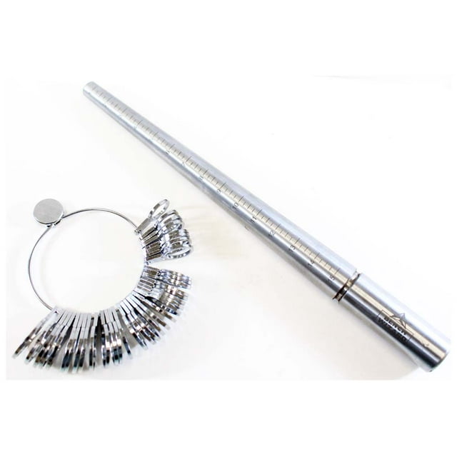 ToolUSA 36 Piece Ring Sizer (Size 1-15½) Kit | Includes Durable Jeweler's Chrome Ring Mandrel | Essential for Accurate Sizing & Crafting