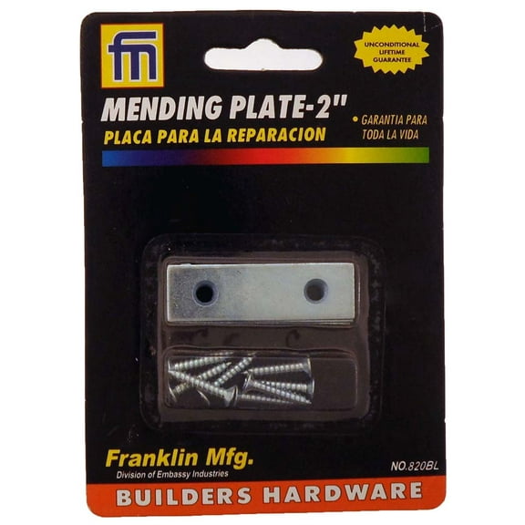 ToolUSA 4-Piece 2" (5.1 cm) Mending Plates | Zinc-Plated & Rust-Resistant | Pre-drilled Countersunk Holes | Screws Included | Ideal for Wooden Repairs