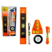 ToolUSA 5 Piece Mini Level Set | Multifunctional Tools for Plumbing, Carpentry, Masonry | Torpedo, Screwdriver, Bulls-eye, T-level, Line Levels