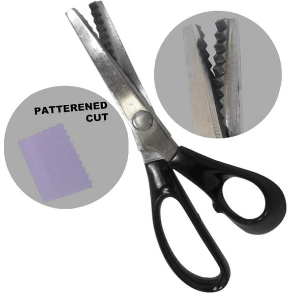 ToolUSA 8" (20.3 cm) Pinking Shears | Extra Sharp Blades | Durable Black Plastic Handle | Ideal for Sewing, Crafting & Scrapbooking