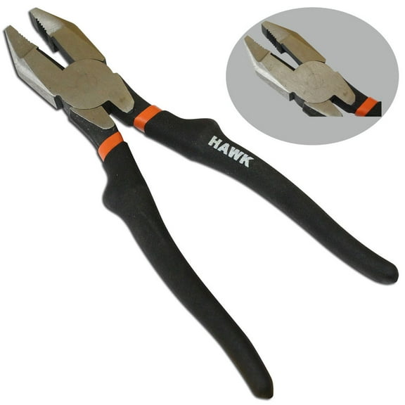 ToolUSA 9 " (24.1 cm) Heavy-duty Linesman Plier | Drop-Forged & Heat-Treated Steel | Precision-Cut Jaws | Coated Grip Handles
